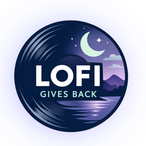 Lofi Gives Back vinyl record logo